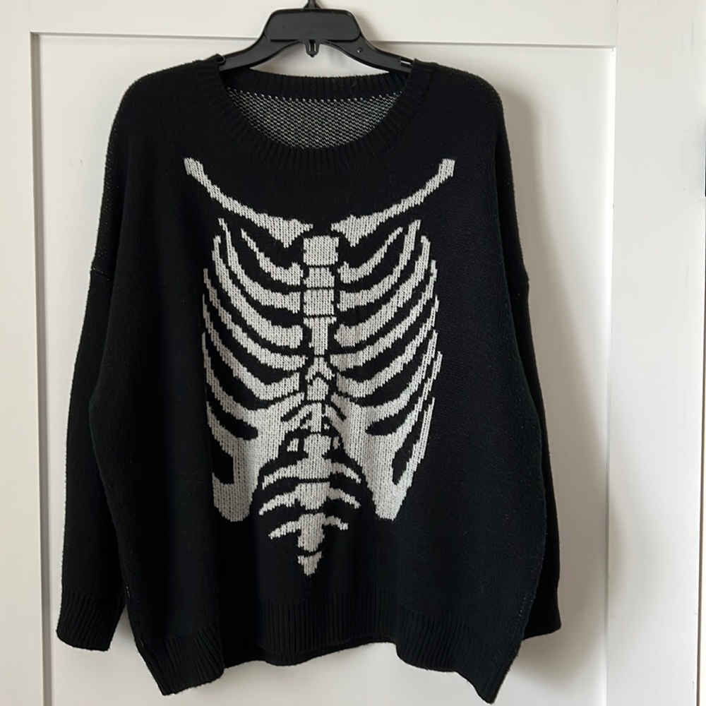 RomWe skeleton sweater black XL / 12